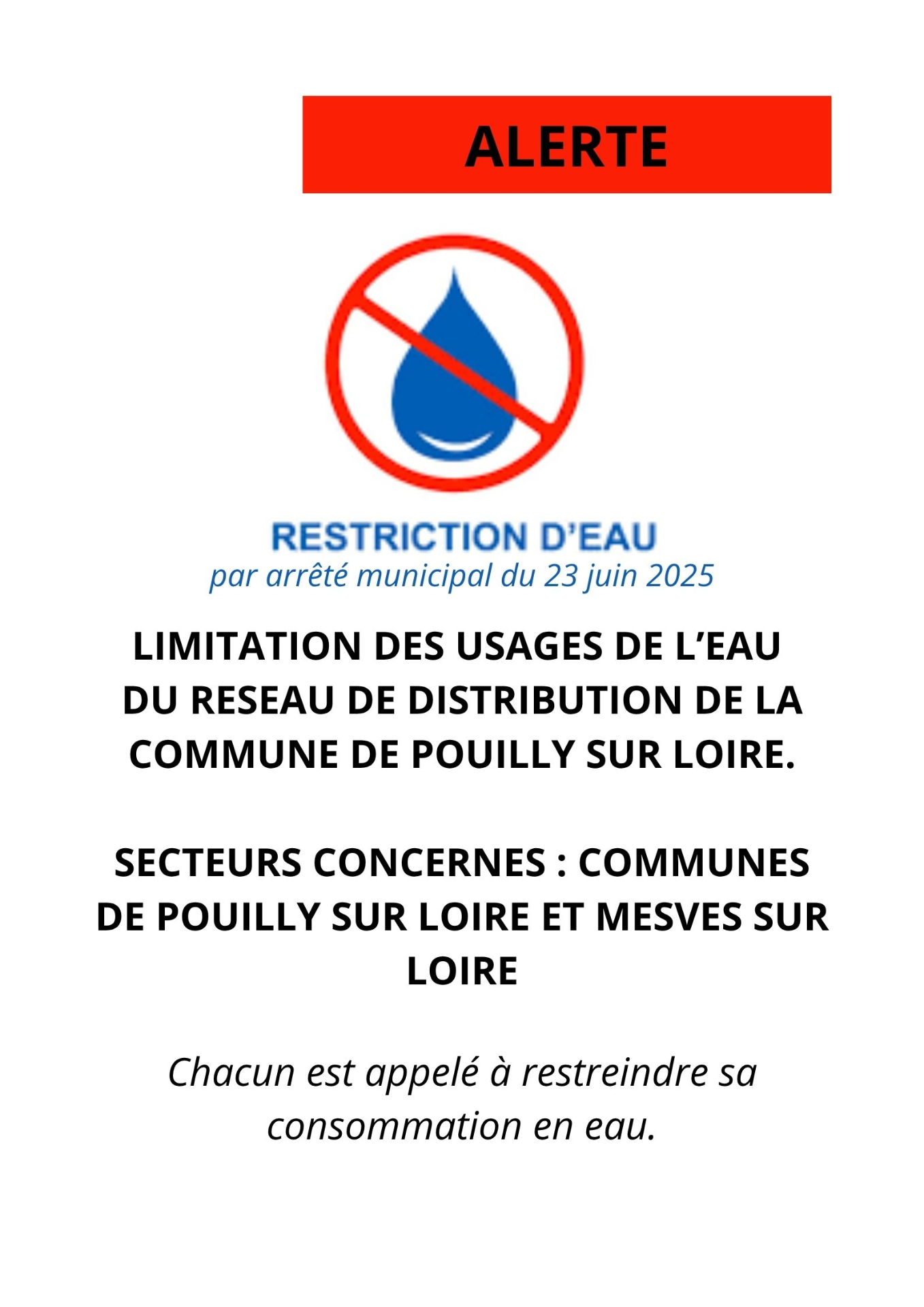 RESTRICTION EAU